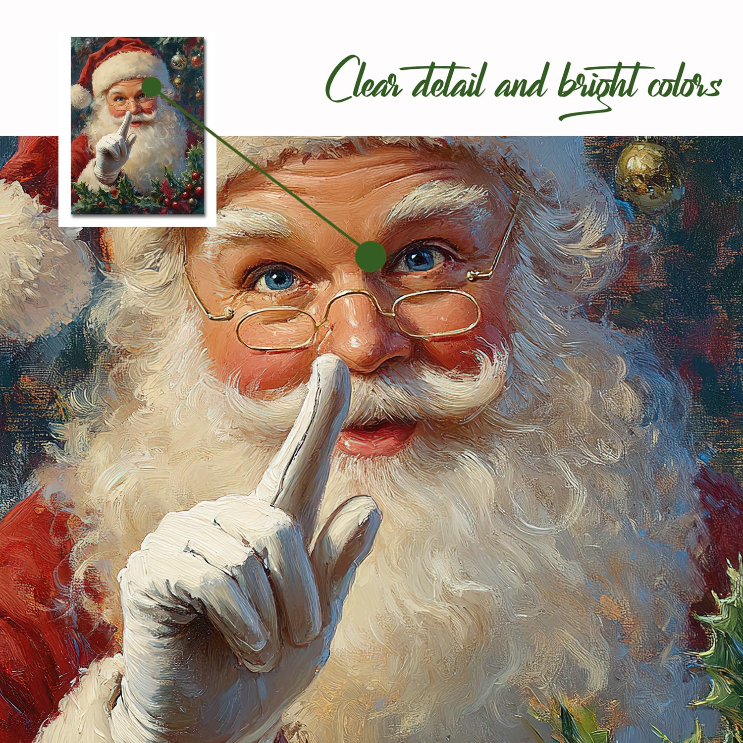 Amazon.com: gaosoul Classic Santa Claus Canvas Print Vintage